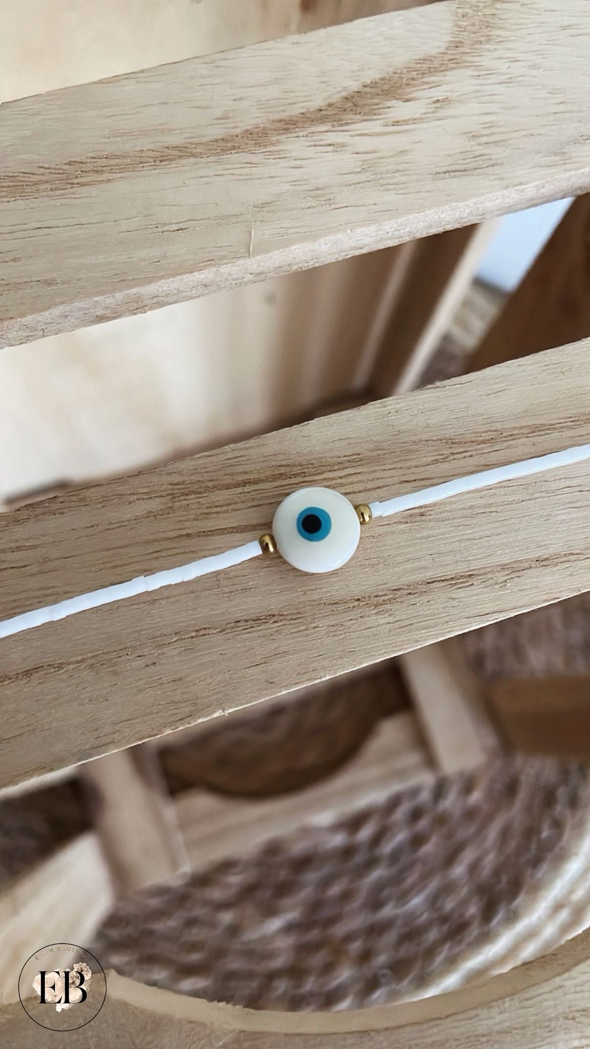 Bracelet ŒIL [ Blanc ] Eylim Boutique