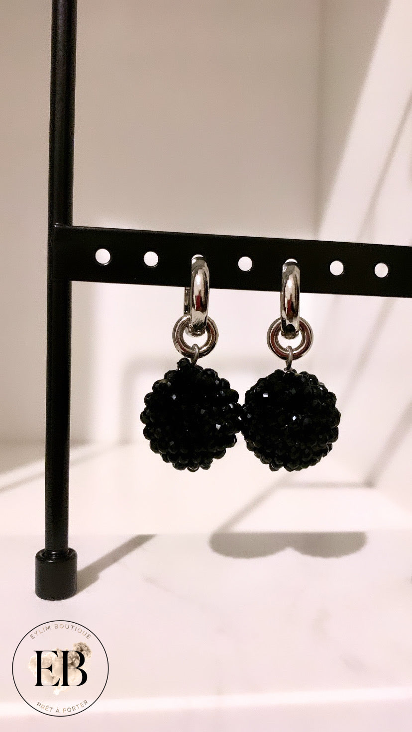 Boucles d’oreilles [ Noir ]