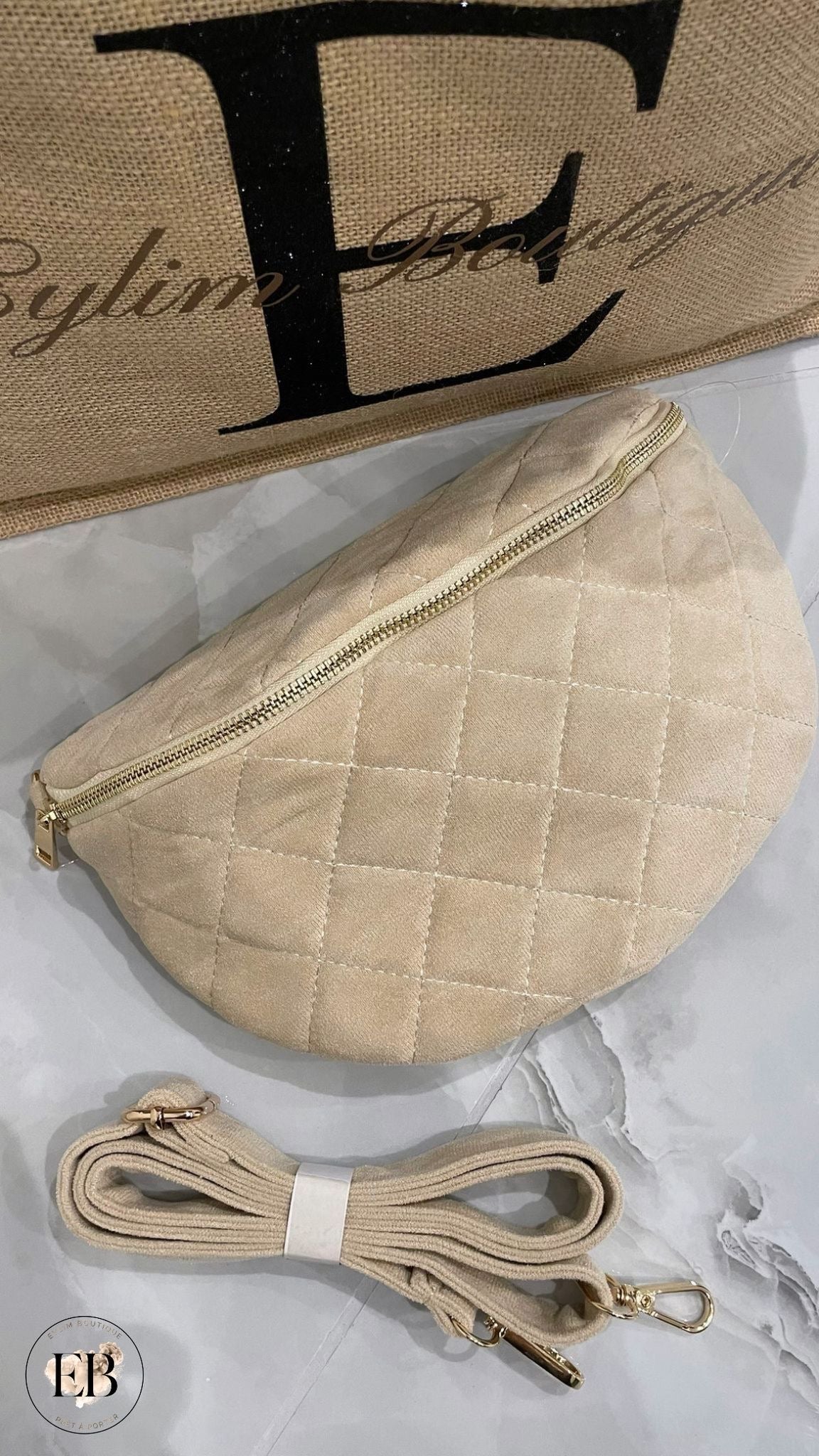 Sacoche bandoulière matelassée [ Beige ] Eylim Boutique