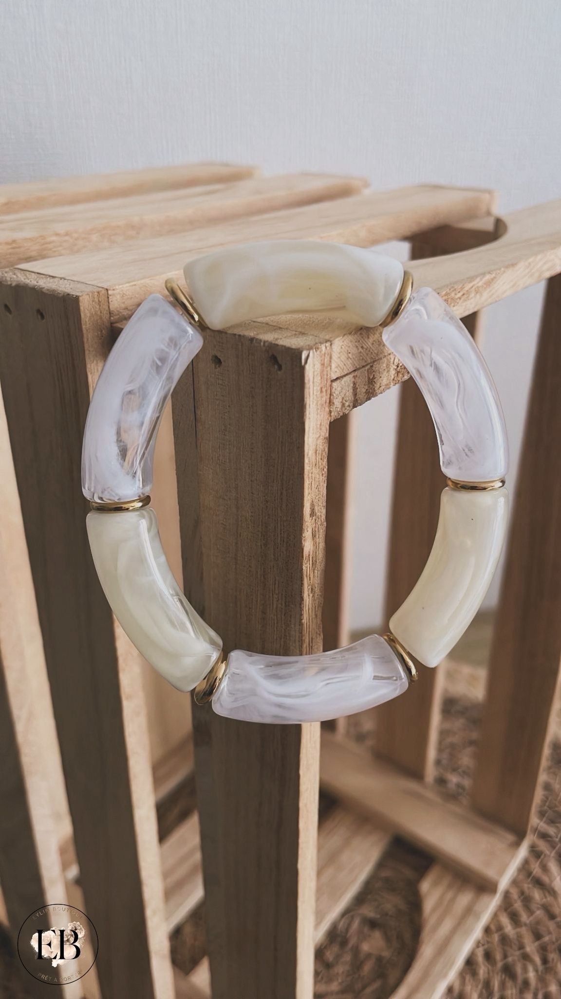 Bracelet ARIA [ Blanc / Écru ]