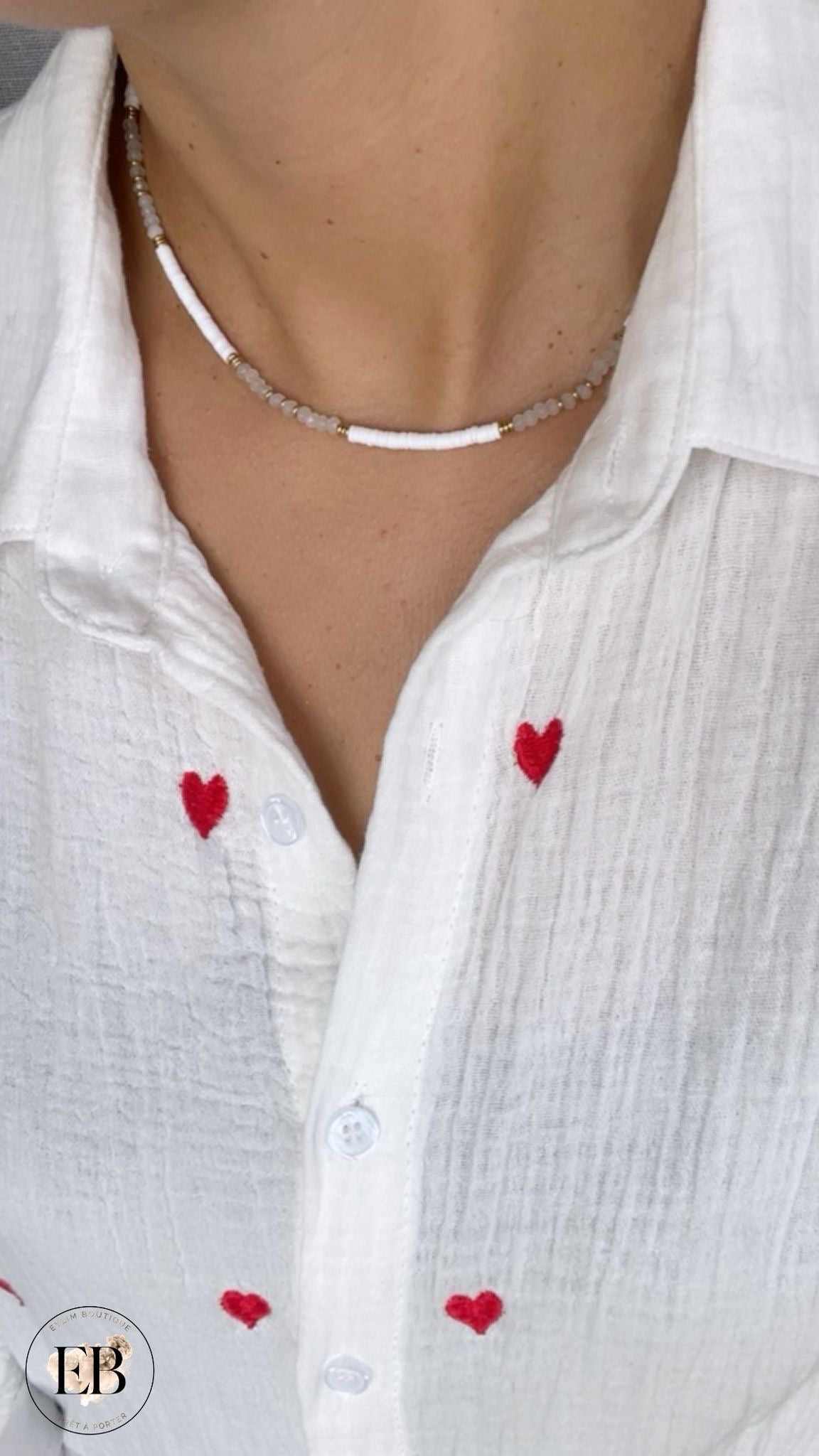 Collier NOVA [ Blanc ] Eylim Boutique