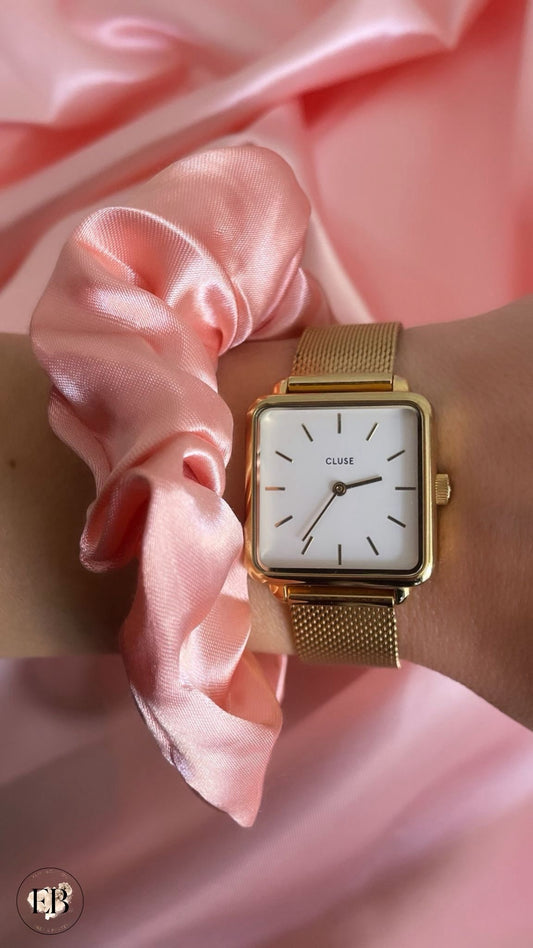 Chouchou SATINÉ [ Rose poudré ] Eylim Boutique