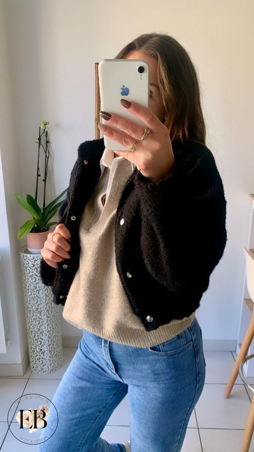 Veste bombers BOUCLETTES [ Noir ] Eylim Boutique