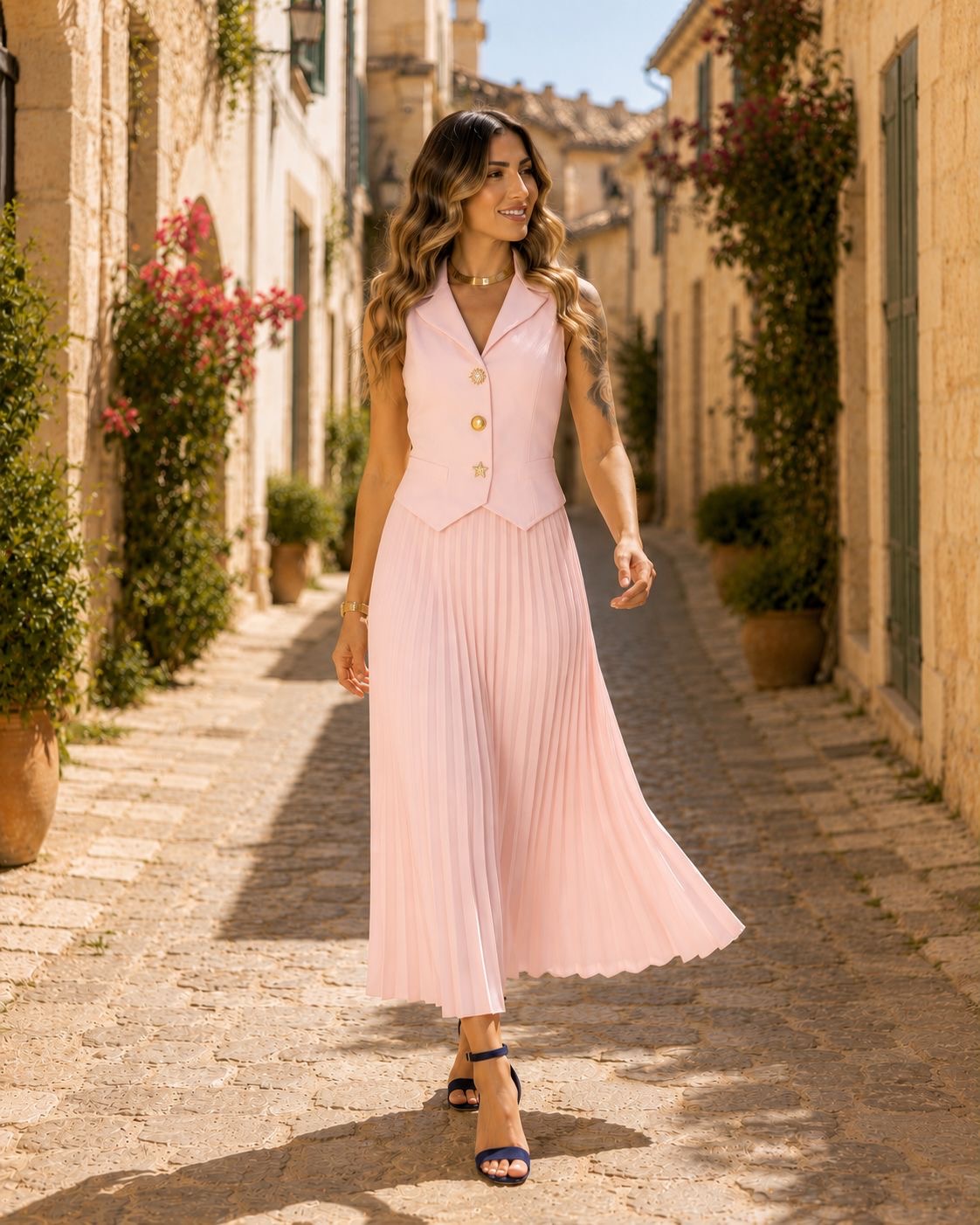 Robe JADE [ Rose pâle ] Eylim Boutique