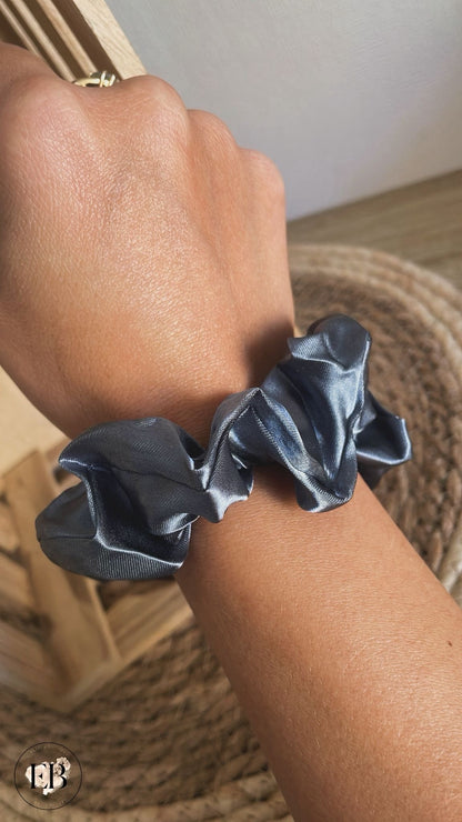 Chouchou SATINÉ [ Gris anthracite ] - Eylim Boutique