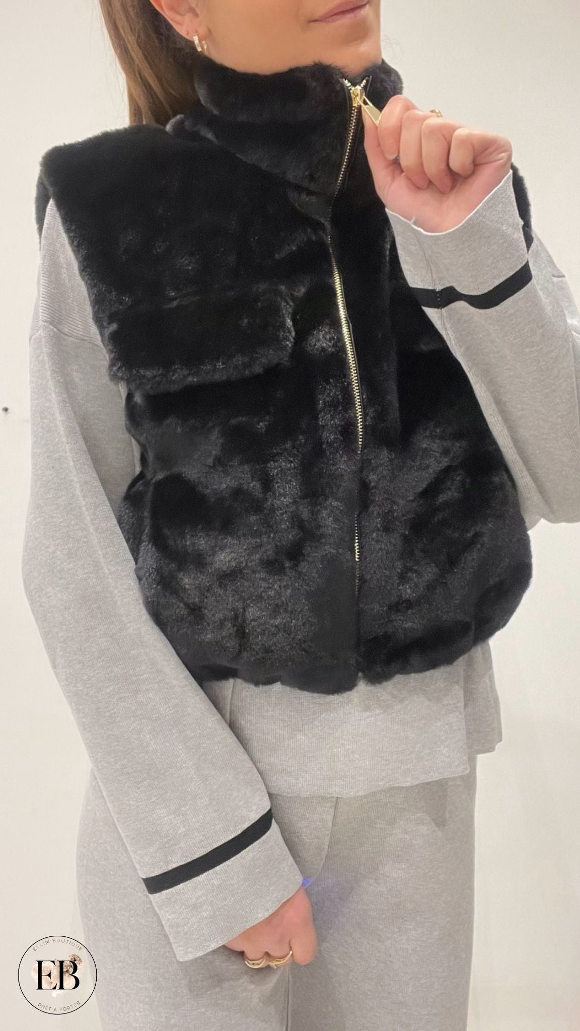 Veste sans manches fourrure Eylim Boutique