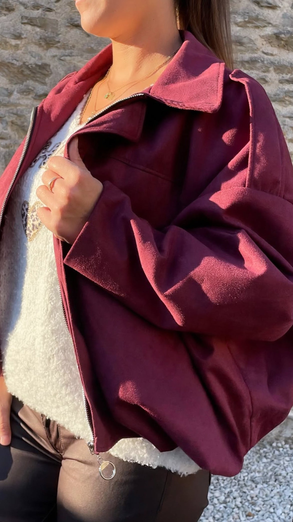Veste bombers LISON [ Bordeaux ] Eylim Boutique