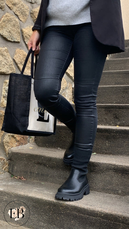 Bottines chaussettes [ Noir ] Eylim Boutique