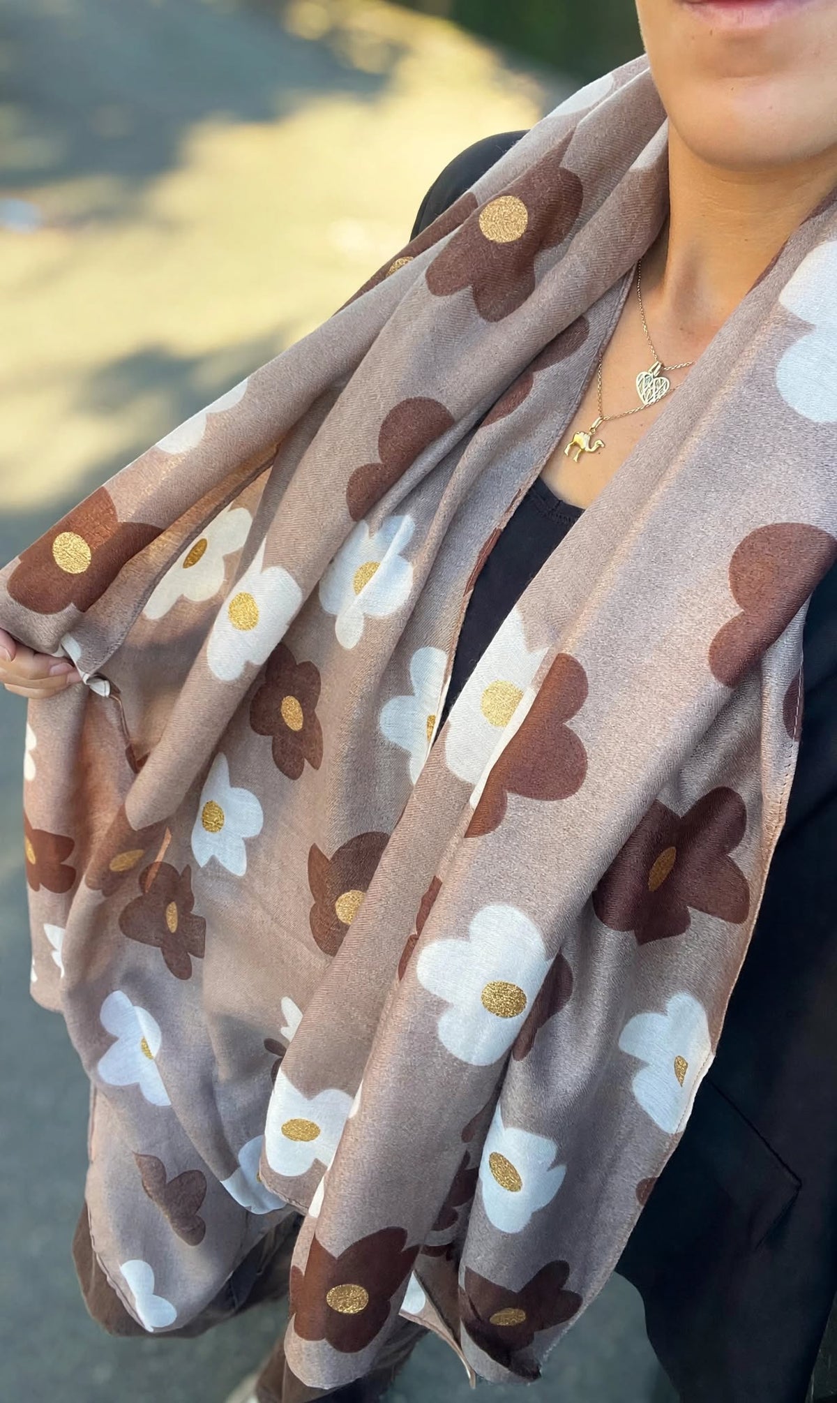 Foulard FLORA [ Taupe ] Eylim Boutique