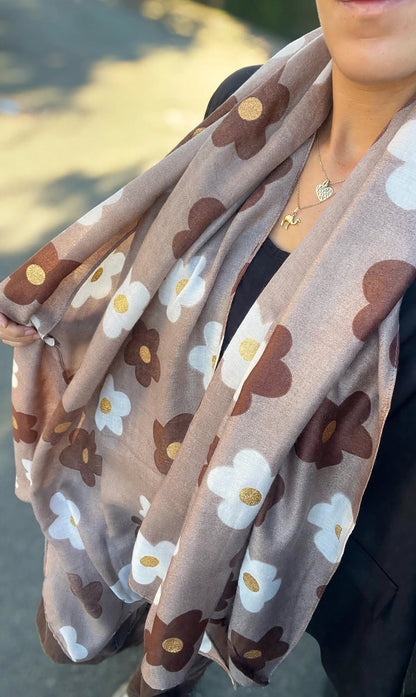 Foulard FLORA [ Taupe ] Eylim Boutique