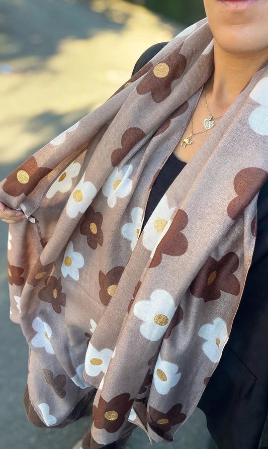 Foulard FLORA [ Taupe ] Eylim Boutique
