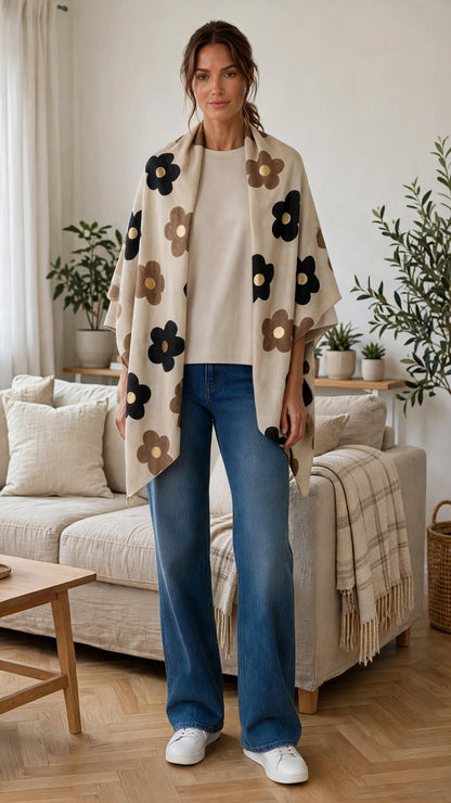 Foulard FLORA [ Beige ] Eylim Boutique