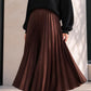 Jupe plissée AUDREY [ Marron ] Eylim Boutique