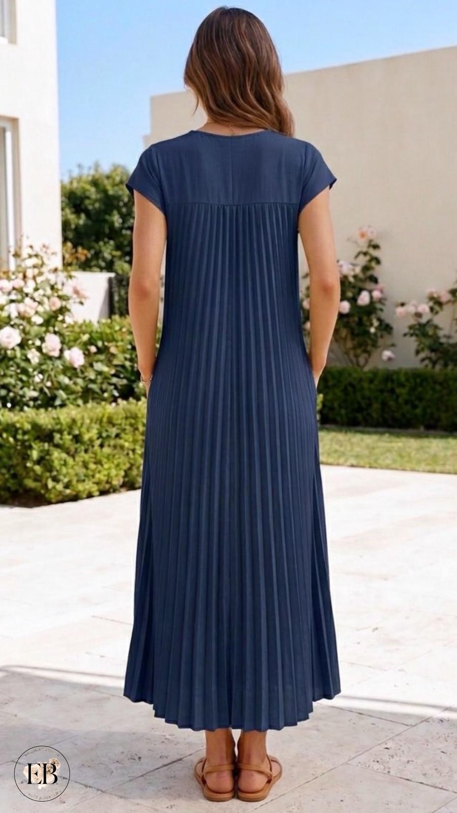 Robe CAMILLE [ Bleu marine ] Eylim Boutique
