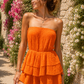 Combi short gaze de coton ÉLÉA [ Orange ] Eylim Boutique