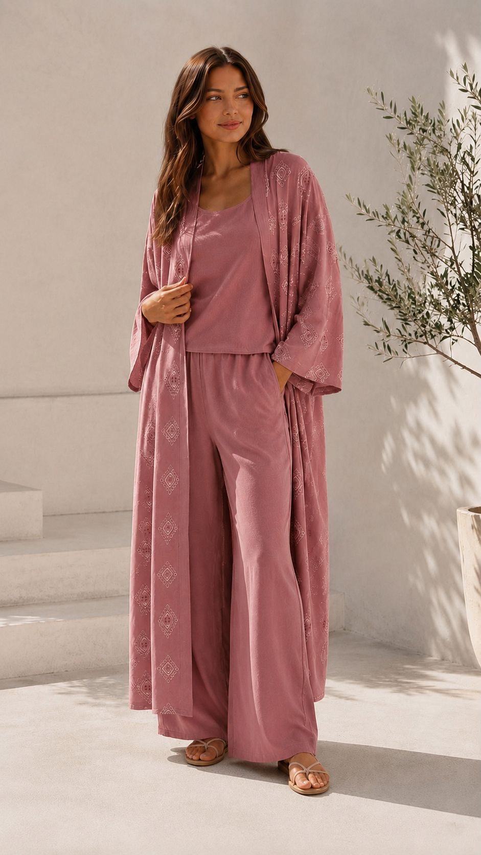Ensemble kimono ASMA [ Rose ] Eylim Boutique