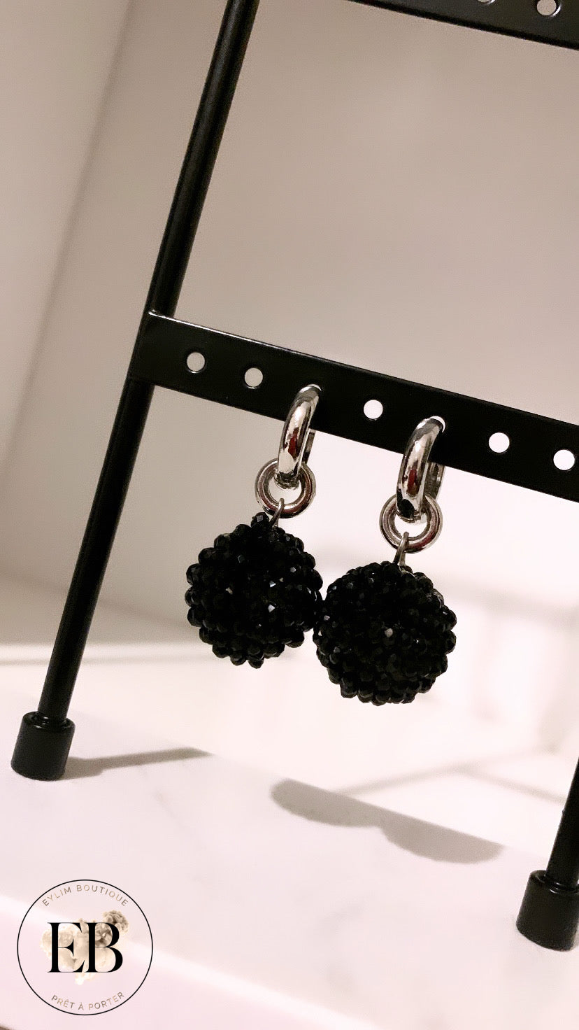 Boucles d’oreilles [ Noir ]