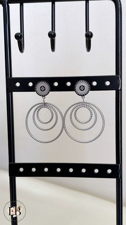 Boucles d’oreilles pendantes [ Argenté ] - Eylim Boutique