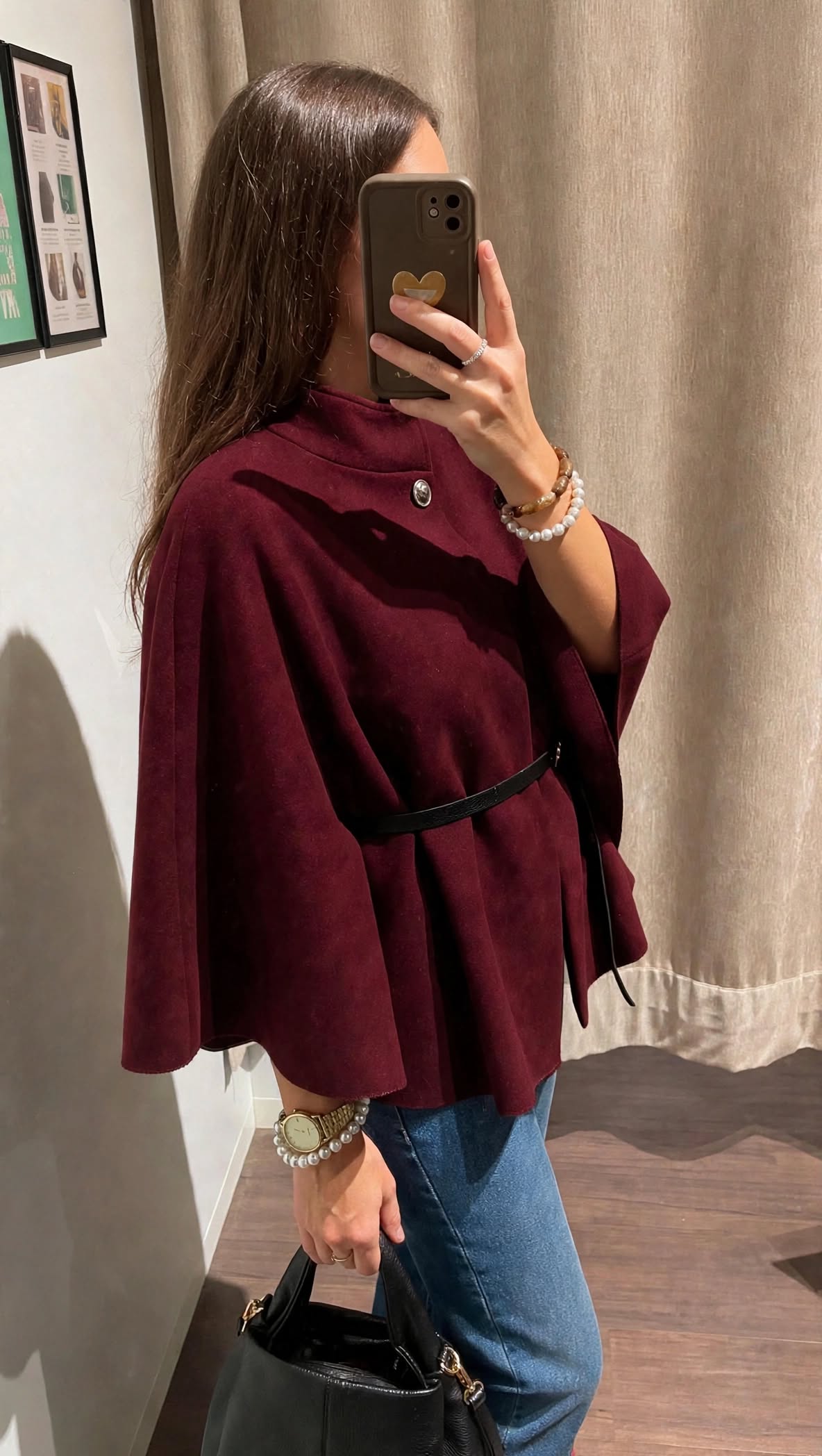 Poncho AMBRE [ Bordeaux ] Eylim Boutique