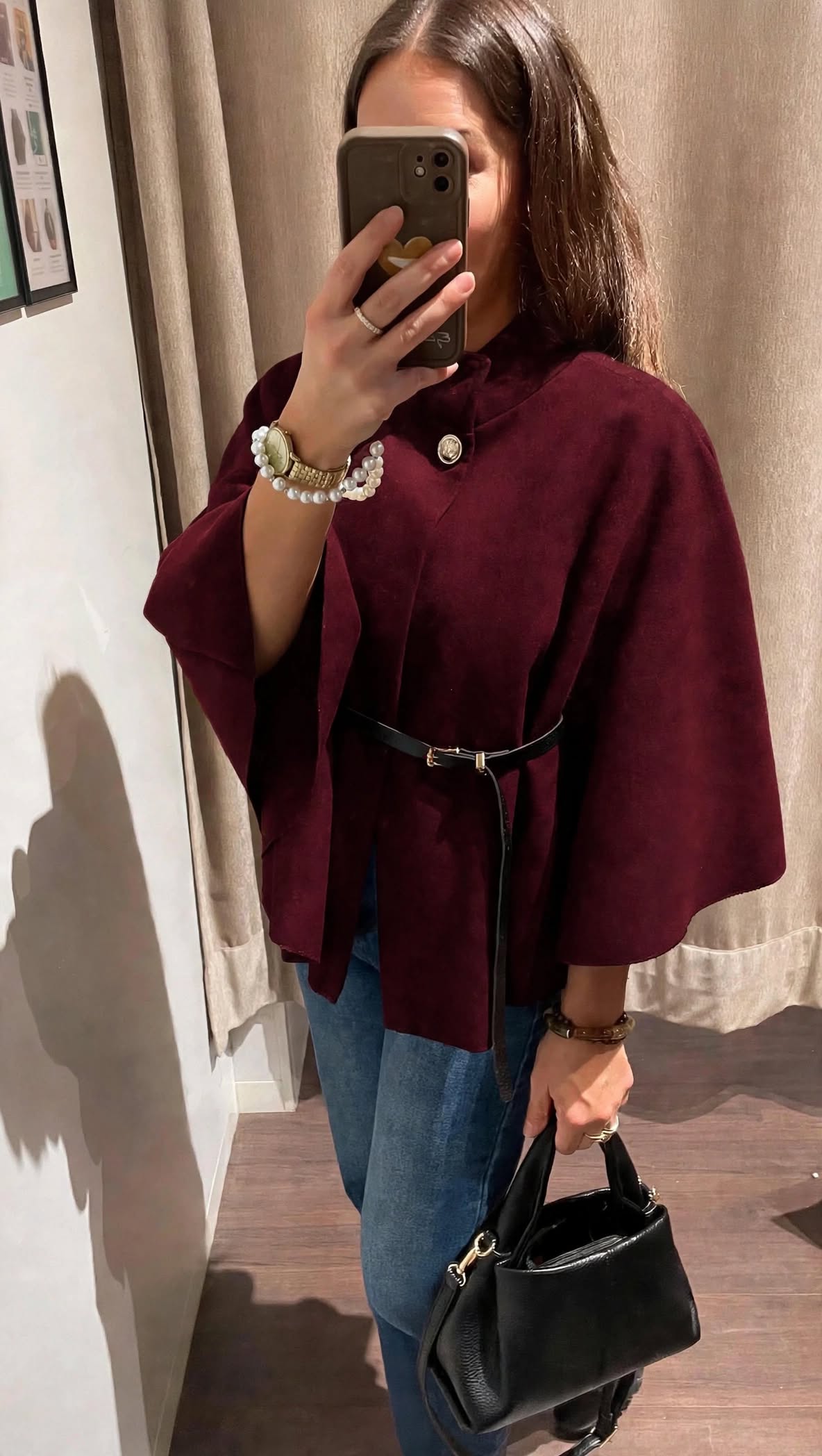 Poncho AMBRE [ Bordeaux ] Eylim Boutique