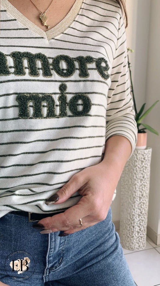 T-shirt AMORE MIO [ Kaki ]