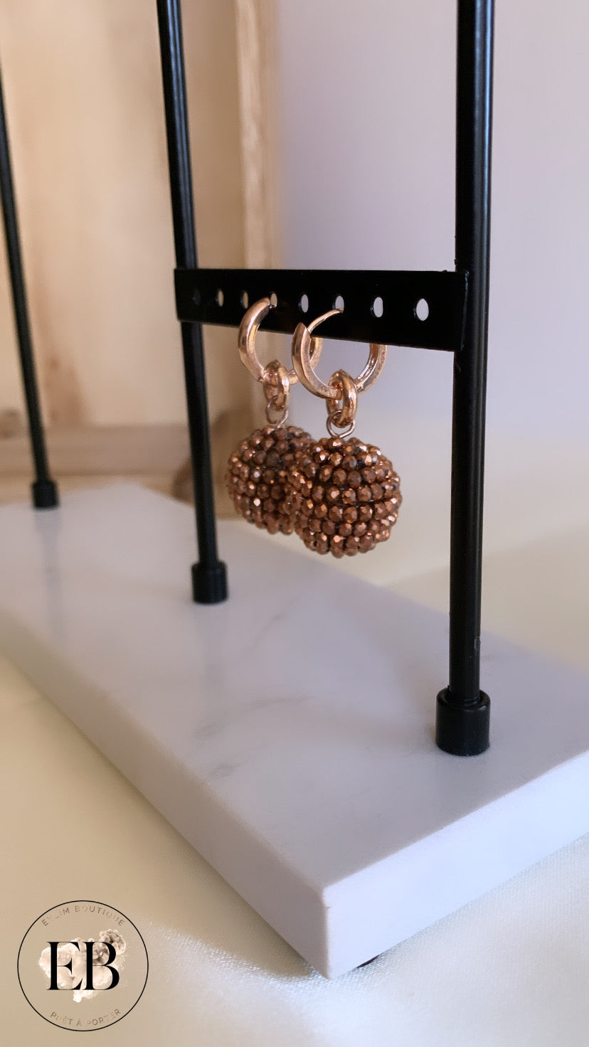 Boucles d’oreilles [ Marron ]