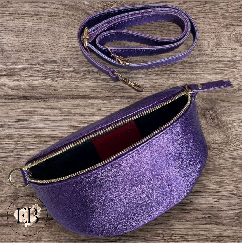 Sacoche bandoulière CUIR [ Violet ]