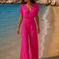 Combi pantalon fluide plissée AMANDINE [ Rose fushia ] Eylim Boutique