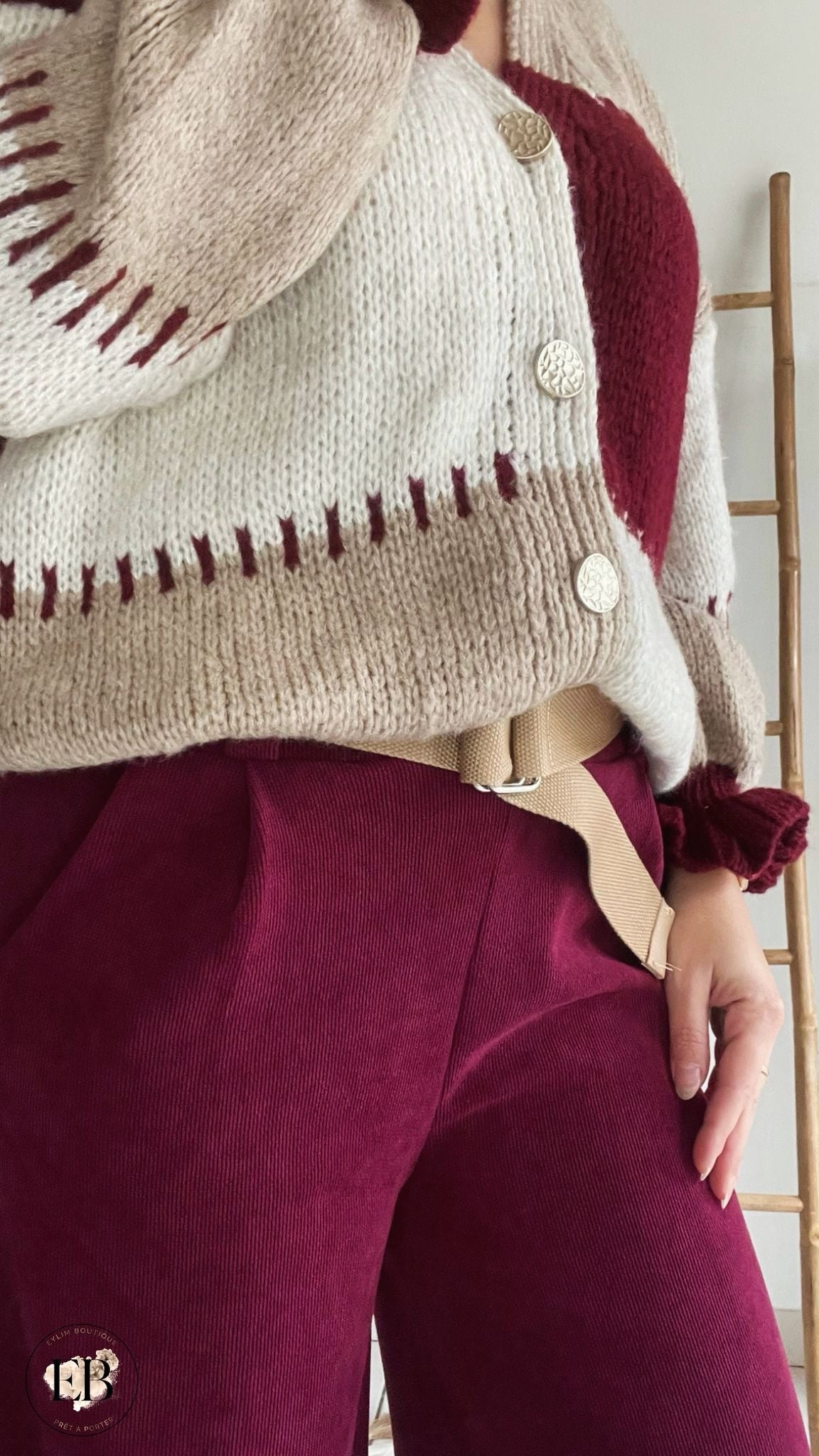 Pantalon [ Bordeaux ] Eylim Boutique