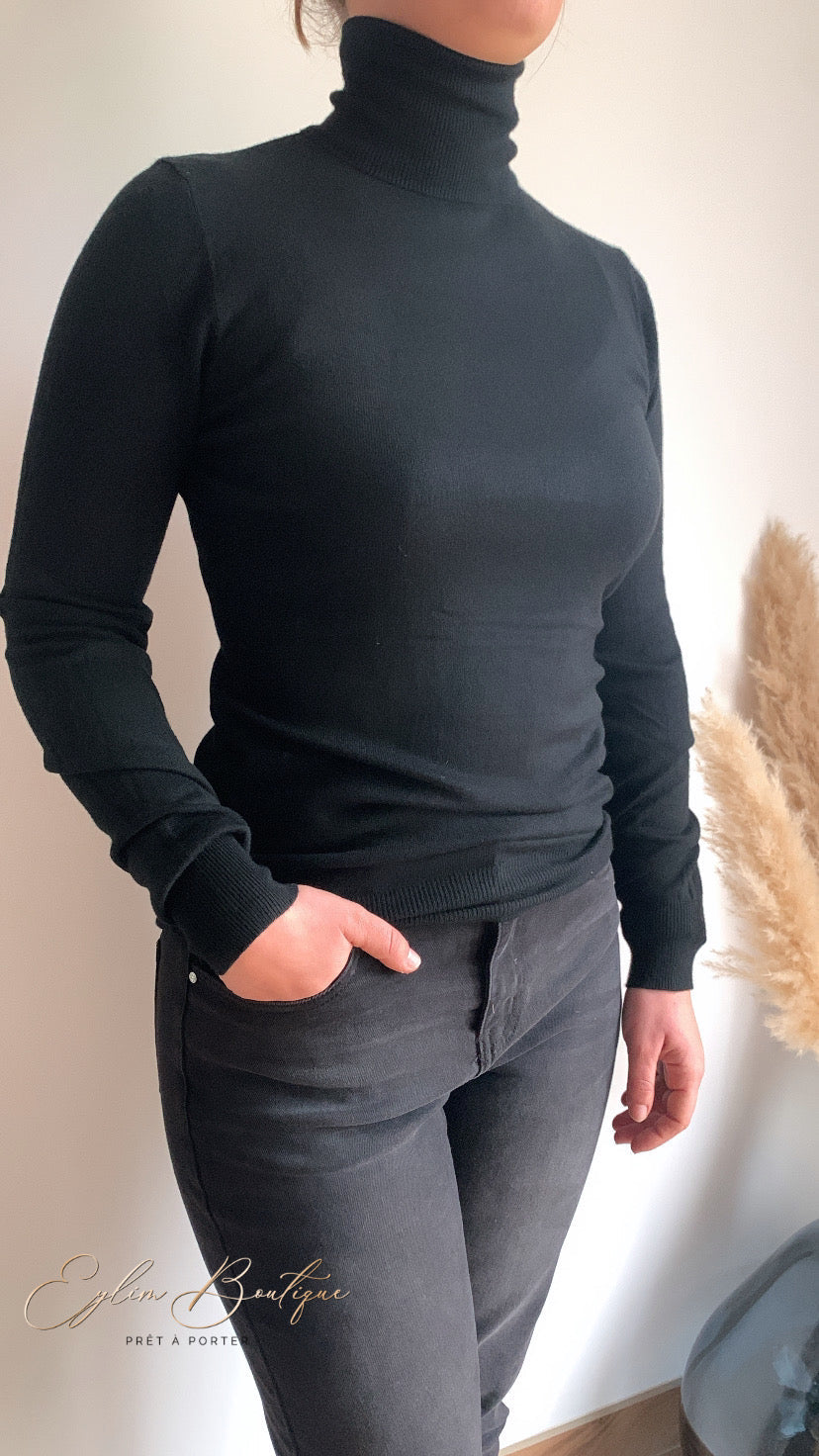 Pull col roulé RUBY [ Noir ] Eylim Boutique