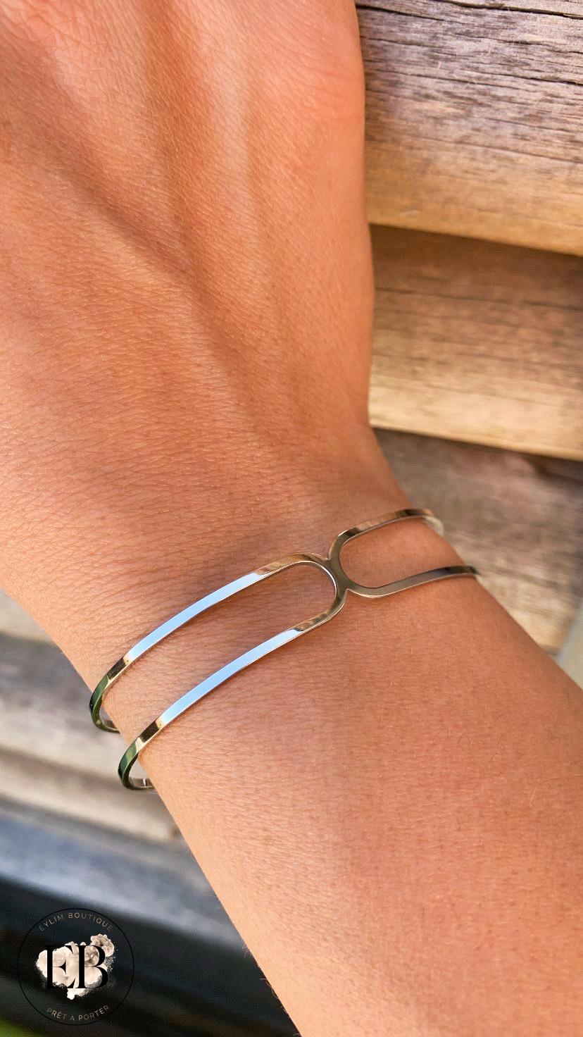 Bracelet JONC [ Argenté ]
