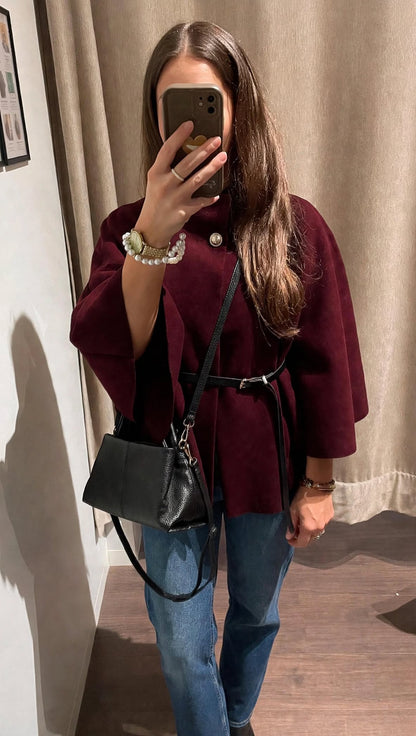 Poncho AMBRE [ Bordeaux ] Eylim Boutique