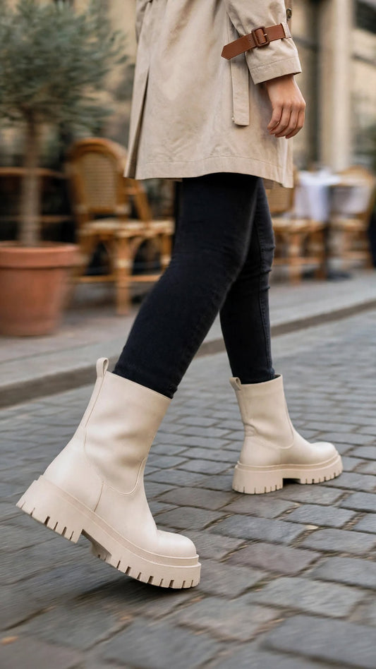 Bottines ALBINA [ Beige ] Eylim Boutique