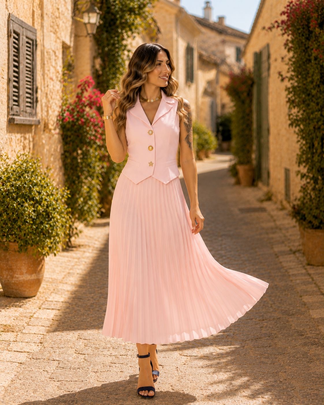 Robe JADE [ Rose pâle ] Eylim Boutique