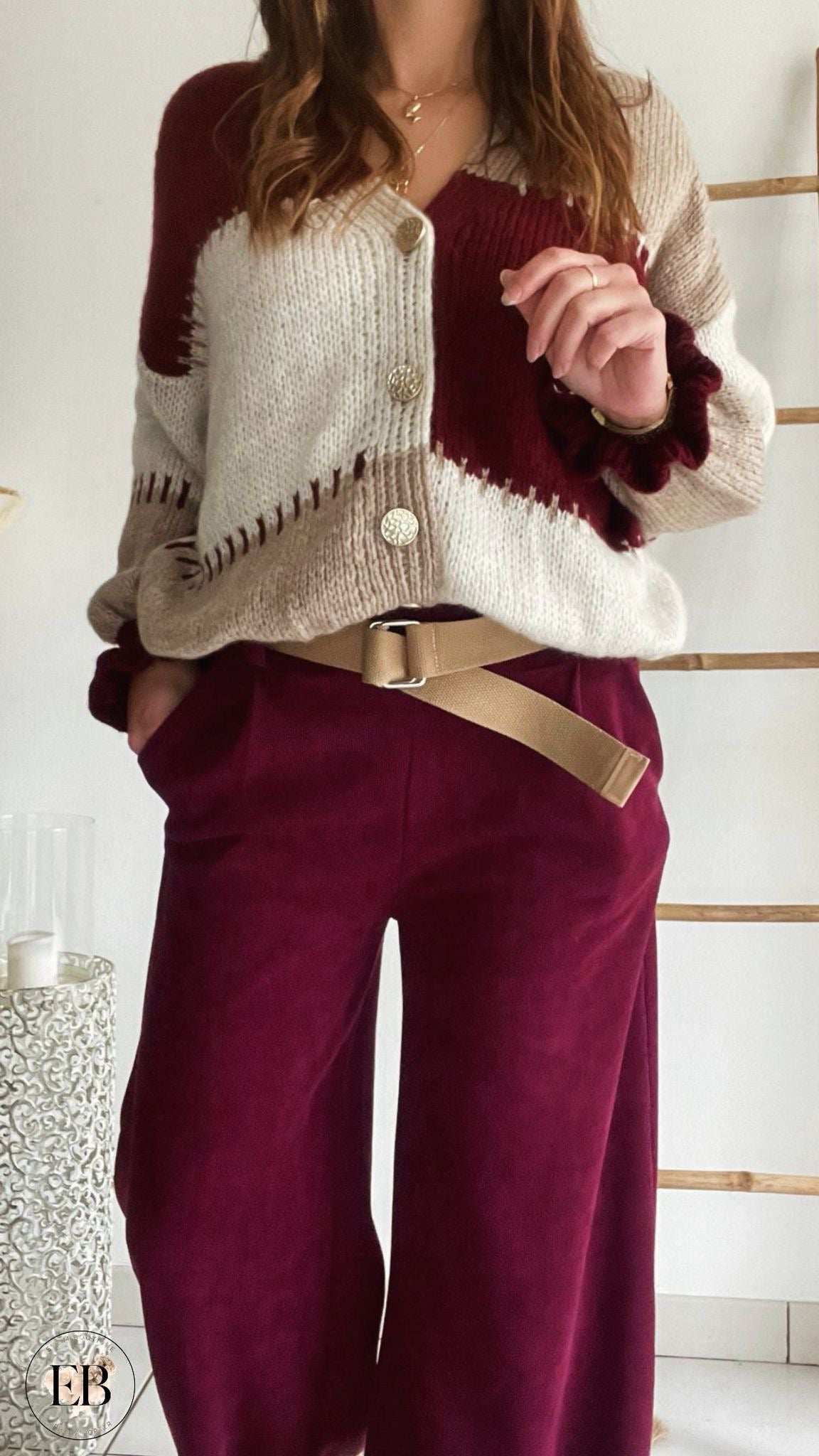 Pantalon [ Bordeaux ] Eylim Boutique