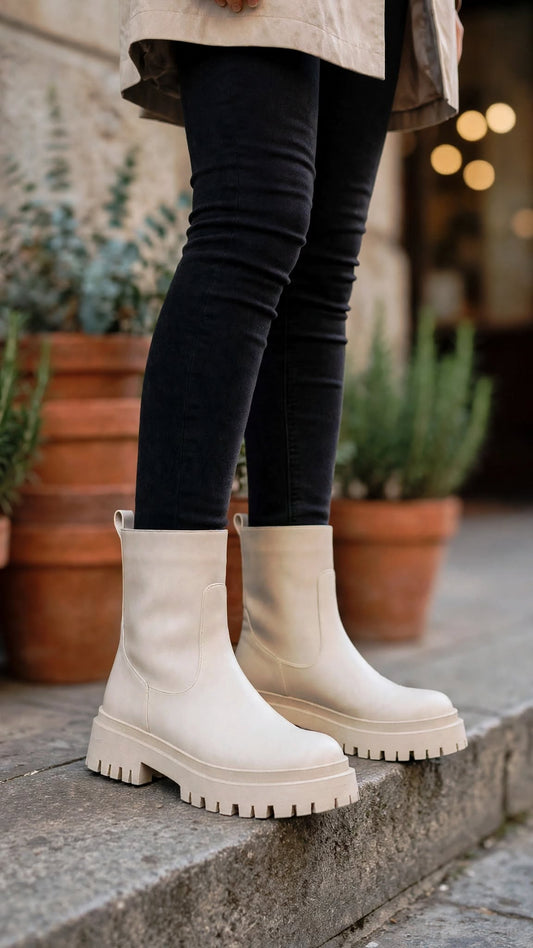 Bottines ALBINA [ Beige ] Eylim Boutique