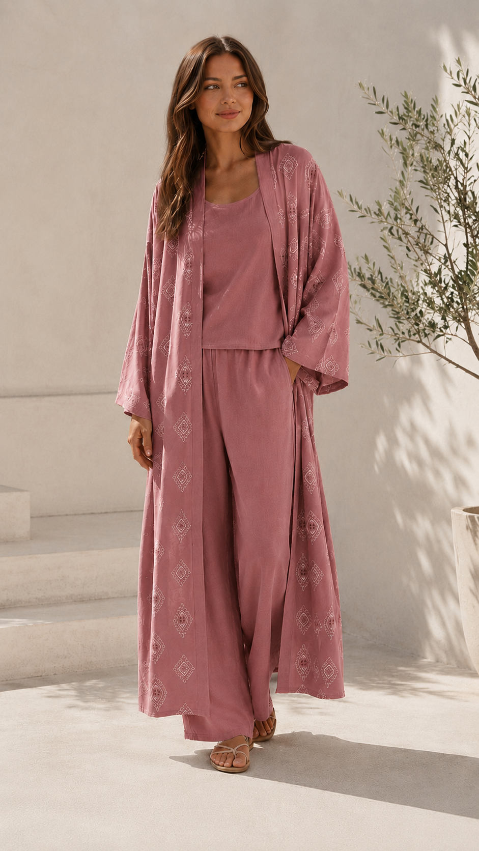 Ensemble kimono ASMA [ Rose ] Eylim Boutique
