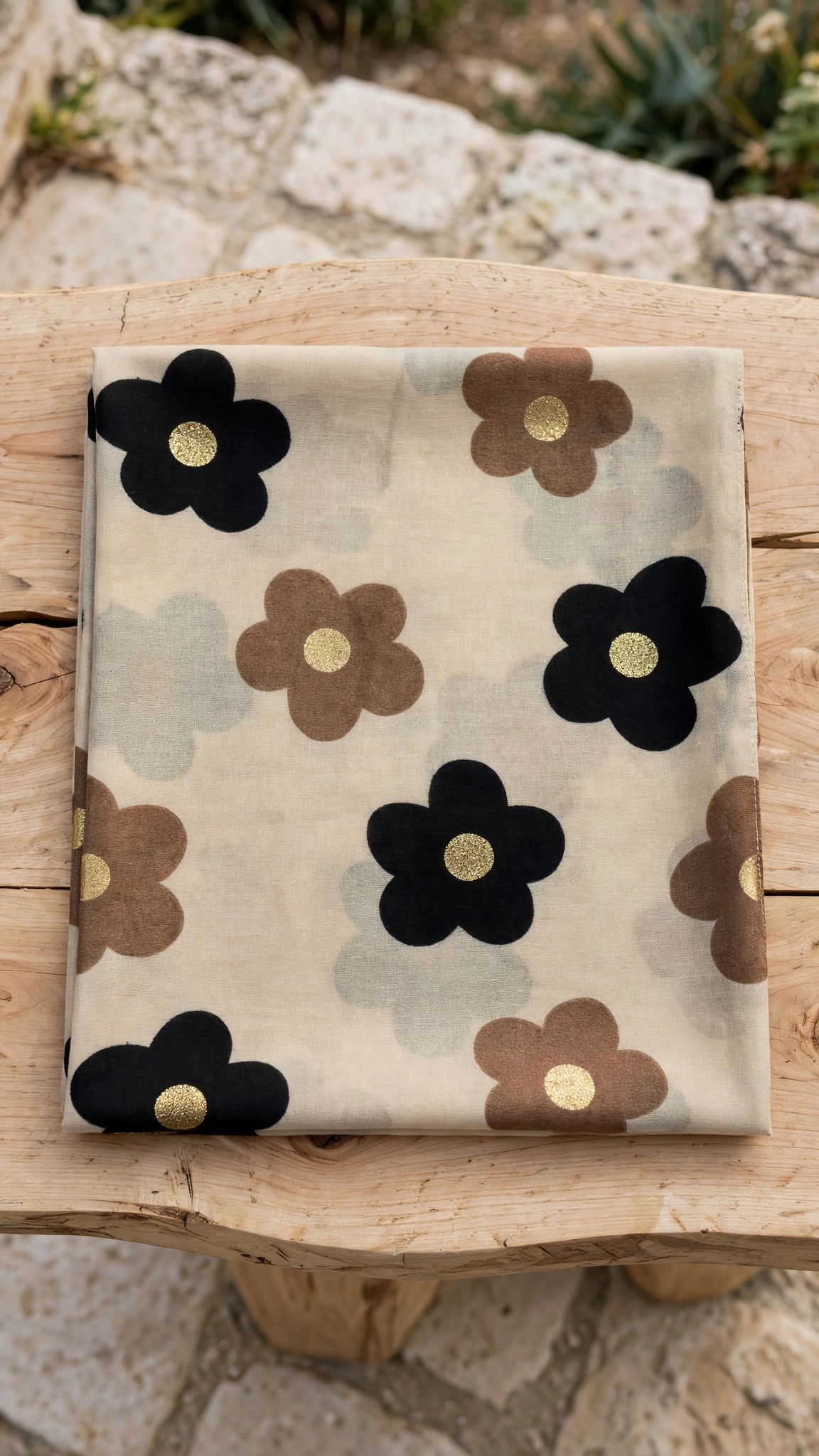 Foulard FLORA [ Beige ] Eylim Boutique