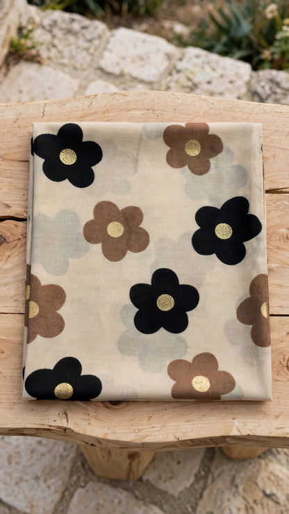 Foulard FLORA [ Beige ] Eylim Boutique