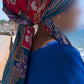 Foulard rectangle SATINÉ [ Bleu ]