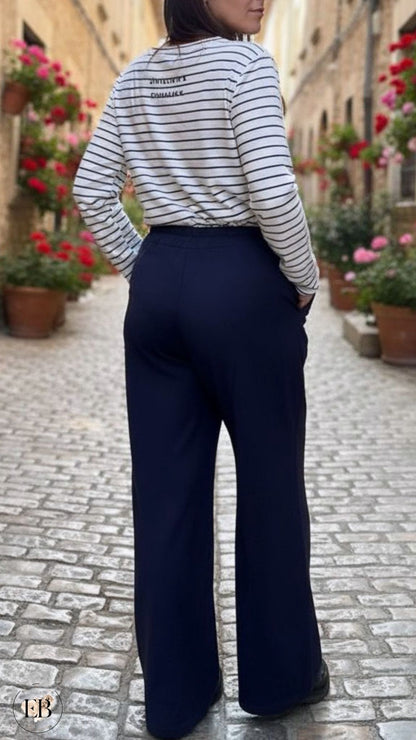Pantalon ARIANE [ Bleu marine ] - Eylim Boutique