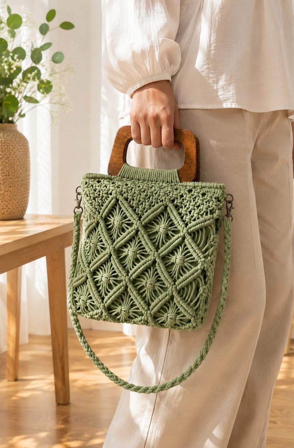 Sac à mains / bandoulière en crochet [ Vert ] Eylim Boutique