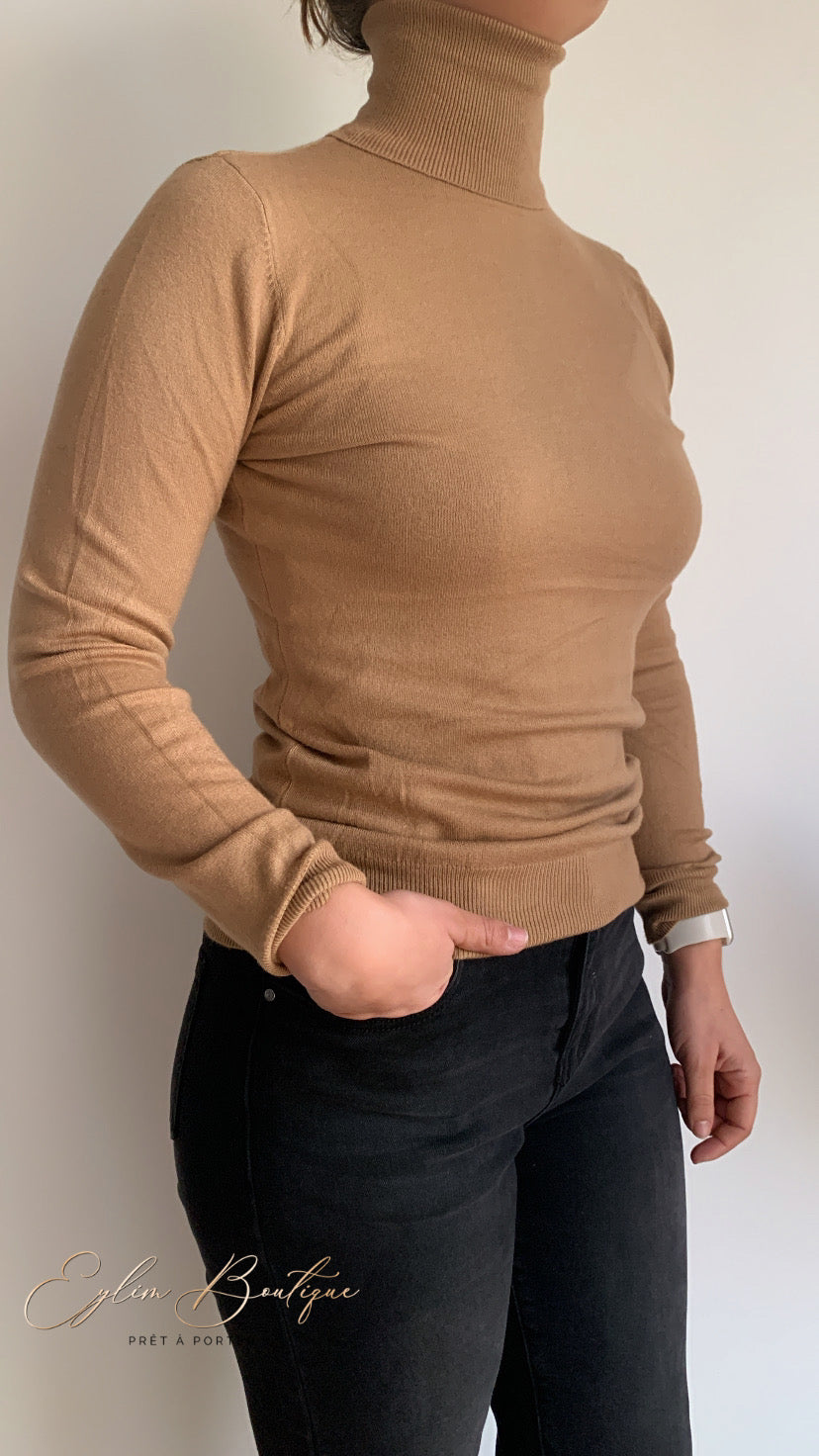 Pull col roulé RUBY [ Camel ] Eylim Boutique