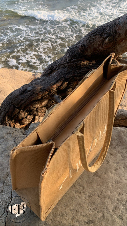 Sac fourre tout AMOUR [ Camel ] Eylim Boutique