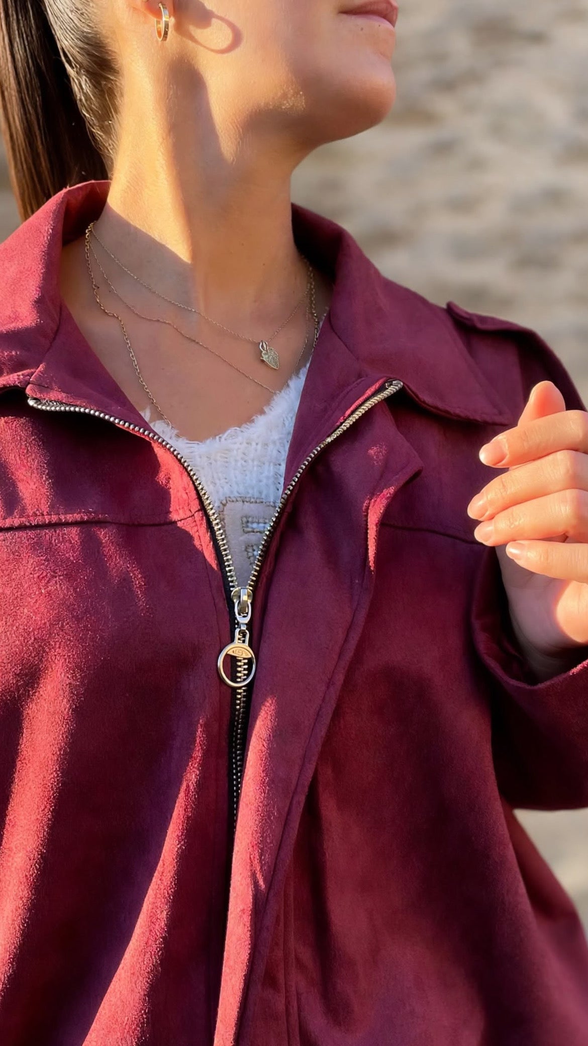 Veste bombers LISON [ Bordeaux ] Eylim Boutique
