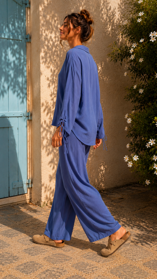 Chemisier CARMEN [ Bleu ] Eylim Boutique