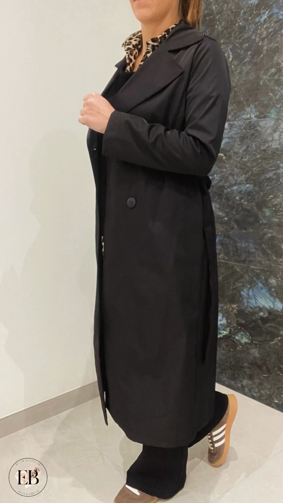Trench long [ Noir ] Eylim Boutique