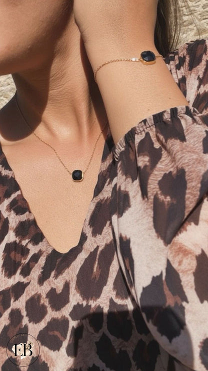 Collier NAÏLA [ Noir ] - Eylim Boutique