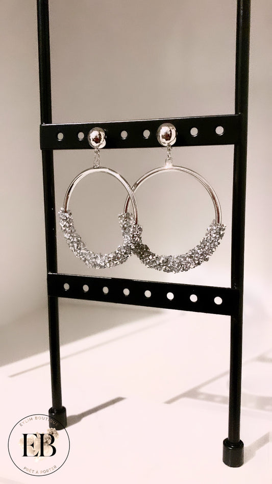 Boucles d’oreilles pendantes [ Argent ]