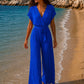 Combi pantalon fluide plissée AMANDINE [ Bleu roi ] Eylim Boutique